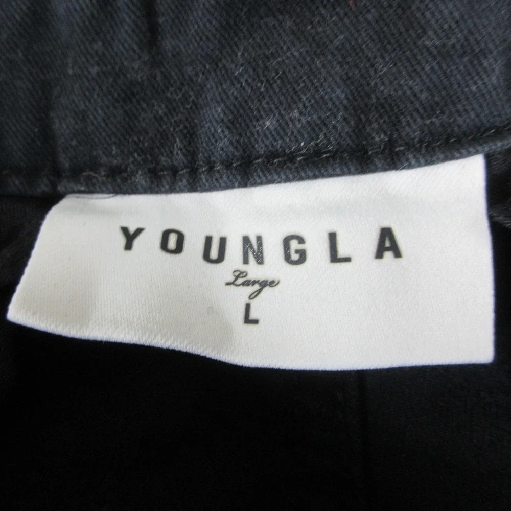 YoungLA Cargo Pants Mens 32x28 Black Cotton Canvas Workwear Pockets Casual - Picture 3 of 9